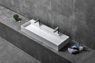 Подвесная раковина ABBER Stein AS2642 двойная 120см белый матовый