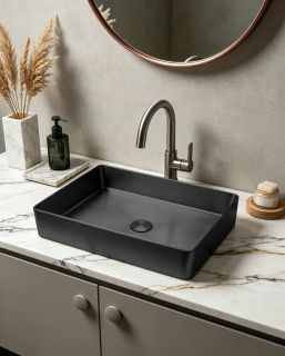 Раковина накладная ABBER Wasser Kreis AF2400MB 51 см чёрный матовый