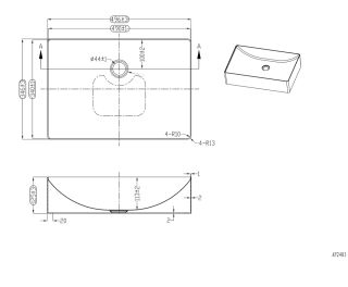 Раковина накладная ABBER Wasser Kreis AF2403MB 49 см чёрный матовый