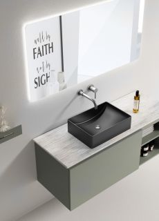 Раковина накладная ABBER Wasser Kreis AF2403MB 49 см чёрный матовый