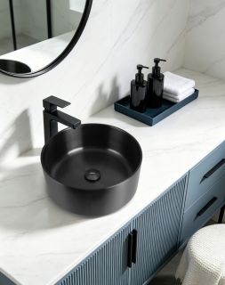 Раковина накладная ABBER Wasser Kreis AF2407MB 39 см чёрный матовый