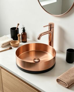 Раковина накладная ABBER Wasser Kreis AF2410BMRG 40 см розовое золото матовое
