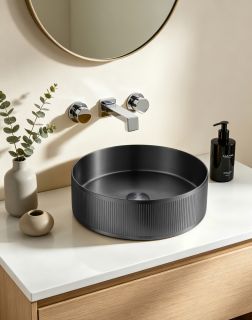 Раковина накладная ABBER Wasser Kreis AF2411GM 40 см оружейная сталь