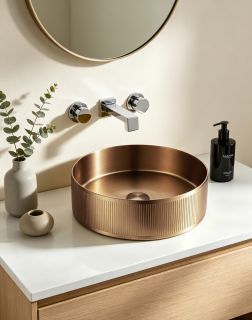 Раковина накладная ABBER Wasser Kreis AF2411MRG 40 см розовое золото матовое