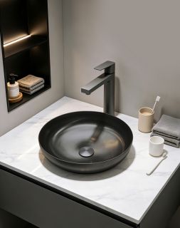 Раковина накладная ABBER Wasser Kreis AF2412MB 35 см чёрный матовый
