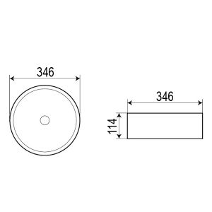 Раковина накладная Azario 34.6х34.6х11.4 фаянс, цвет Черный матовый (AZ3134MBSP)