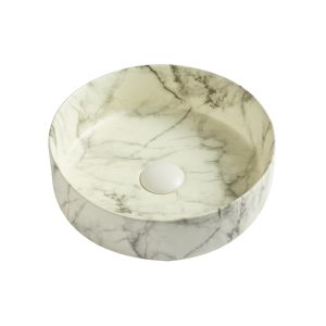Раковина накладная Azario 35.5х35.5х12 фаянс, цвет Мраморный (AZ3134ST)
