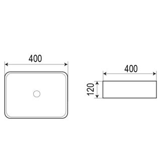 Раковина накладная Azario 40х40х12 фаянс, цвет Белый (AZ4322) Раковина накладная Azario 40х40х12 фаянс, цвет Белый (AZ4322)