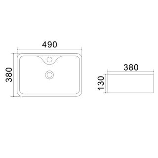 Раковина накладная Azario 49х38х13 фаянс (AZ4569A) Раковина накладная Azario 49х38х13 фаянс (AZ4569A)