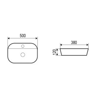Azario AZ2202SP 50х38х12 Раковина накладная Azario AZ2202SP 50х38х12 Раковина накладная