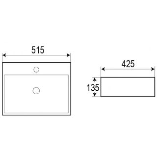 Раковина накладная Azario 51.5х42.5х13.5 фаянс (AZ2173SSP) Раковина накладная Azario 51.5х42.5х13.5 фаянс (AZ2173SSP)