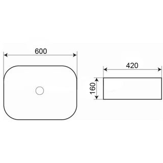 Раковина накладная Azario 60х16 фаянс, цвет Белый (AZ2195) Раковина накладная Azario 60х16 фаянс, цвет Белый (AZ2195)