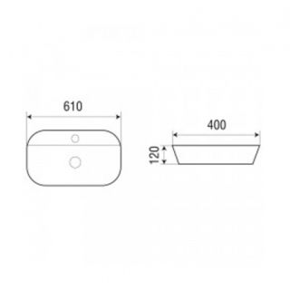 Раковина накладная Azario 61х40х12 фаянс(AZ2203) Раковина накладная Azario 61х40х12 фаянс(AZ2203)