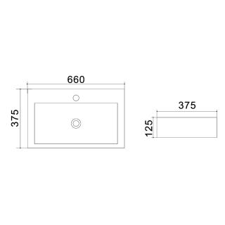 Раковина накладная Azario 66х37.5х12.5 фаянс (AZ4310) Раковина накладная Azario 66х37.5х12.5 фаянс (AZ4310)