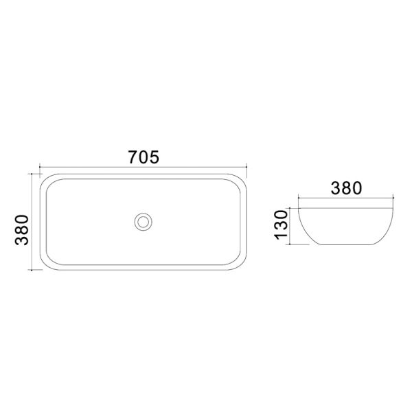 Раковина накладная Azario 70.5х38х13 фаянс (AZ4959A) Раковина накладная Azario 70.5х38х13 фаянс (AZ4959A)