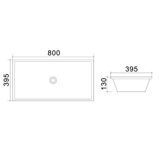Раковина накладная Azario 80х39.5х13 фаянс (AZ4277) Раковина накладная Azario 80х39.5х13 фаянс (AZ4277)