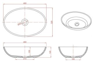 Раковина Montebianco Conca 20142 55см белый Раковина Montebianco Conca 20142 55см белый