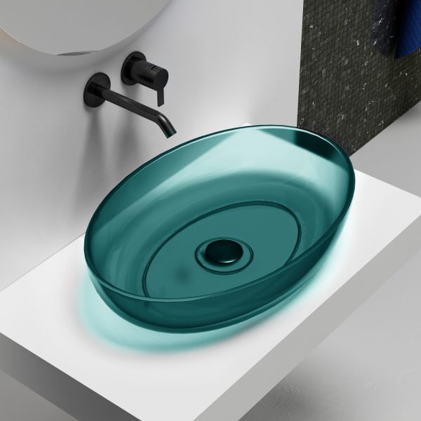 Раковина ABBER Kristall AT2801Aquamarin 60см бирюзовый