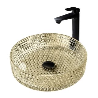 Раковина накладная стеклянная ABBER Glas AK2301GG 40 см золото