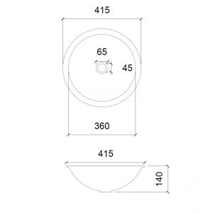 Раковина прозрачная ABBER Glas AK2302 41см
