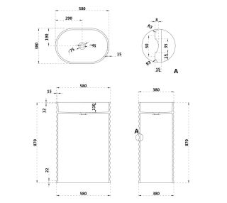 Напольная раковина ABBER Stein AS2550 58см белый матовый
