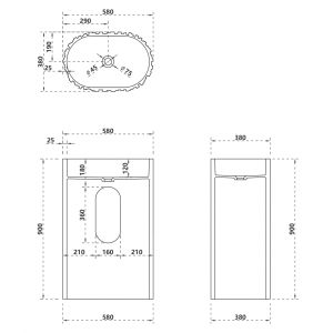 Напольная раковина ABBER Stein AS2551-H 58см белый матовый
