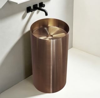 Раковина напольная ABBER Wasser Kreis AF2414MRG 40 см розовое золото матовое