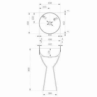 Напольная раковина ABBER Kristall AT2703Onyx-Black 45см чёрный/чёрный матовый