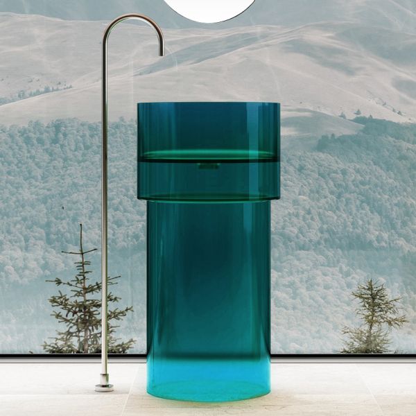 Напольная раковина ABBER Kristall AT2701Aquamarin-H 45см бирюзовый