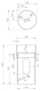 Напольная раковина ABBER Kristall 45x90см чёрный AT2701Onyx-H