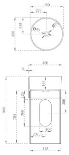 Напольная раковина ABBER Kristall 45x90см чёрный AT2701Onyx-H Напольная раковина ABBER Kristall 45x90см чёрный AT2701Onyx-H