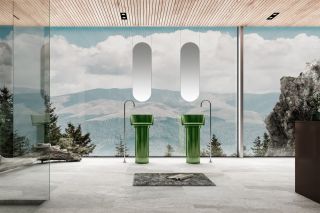 Раковина напольная ABBER Kristall AT2702Emerald-H 45 см зелёный