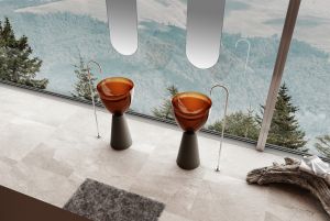 Напольная раковина ABBER Kristall AT2703Black-Opal 45см коричневый/чёрный