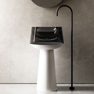 Напольная раковина ABBER Kristall AT2706White-Onyx 50см белый/чёрный Напольная раковина ABBER Kristall AT2706White-Onyx 50см белый/чёрный