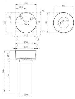Напольная раковина ABBER Kristall 45x90см коричневый AT2702Opal Напольная раковина ABBER Kristall 45x90см коричневый AT2702Opal