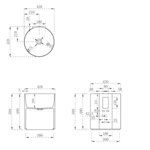 Подвесная раковина ABBER Stein AS2624 42см белый матовый