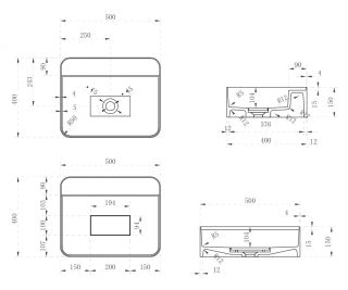 Подвесная раковина ABBER Stein AS2626 50см белый матовый