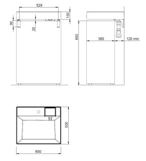 Раковина подвесная Azario SHARP 60х50х11 Белый (CS00078298) Раковина подвесная Azario SHARP 60х50х11 Белый (CS00078298)