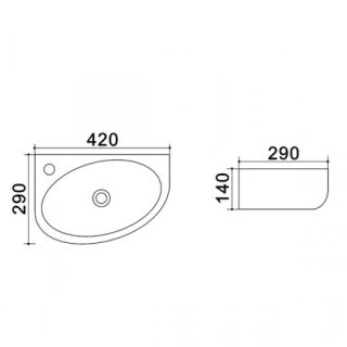 Раковина угловая Azario 42х29х14 фаянс, цвет Белый (AZ4519A) Раковина угловая Azario 42х29х14 фаянс, цвет Белый (AZ4519A)