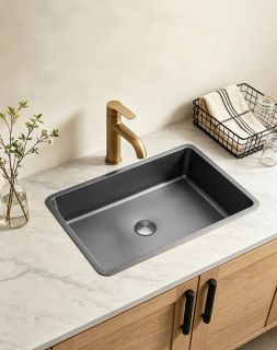 Раковина встраиваемая сверху ABBER Wasser Kreis AF2402GM 52 см оружейная сталь