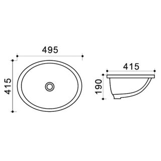 Раковина встраиваемая снизу Azario 41.5х49.5х19, фаянс (AZ90820) Раковина встраиваемая снизу Azario 41.5х49.5х19, фаянс (AZ90820)