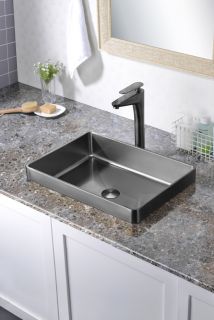 Раковина встраиваемая сверху ABBER Wasser Kreis AF2401GM 51 см оружейная сталь