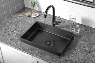 Раковина встраиваемая сверху ABBER Wasser Kreis AF2401MB 51 см чёрный матовый