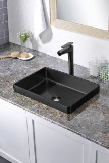 Раковина встраиваемая сверху ABBER Wasser Kreis AF2401MB 51 см чёрный матовый