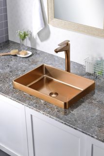 Раковина встраиваемая сверху ABBER Wasser Kreis AF2401MRG 51 см розовое золото матовое
