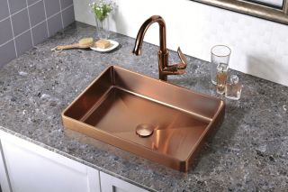Раковина встраиваемая сверху ABBER Wasser Kreis AF2401MRG 51 см розовое золото матовое