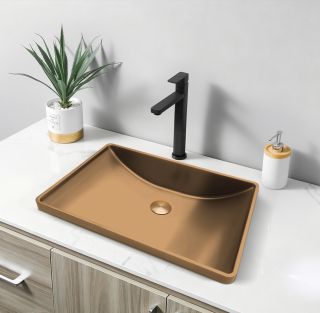 Раковина встраиваемая сверху ABBER Wasser Kreis AF2404MRG 51 см розовое золото матовое