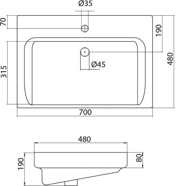 Мебельная раковина Santek Тигода 1WH302083 70см белый