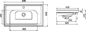 Раковина накладная Opadiris Frame 031200-u