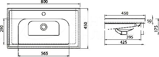 Раковина накладная Opadiris Frame 031200-u